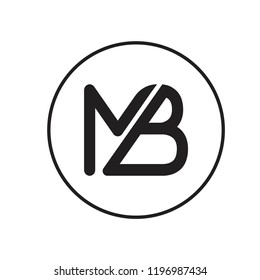 MB logo. M B letter symbol for logotype icon vector