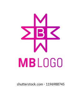 MB logo. M B letter symbol for logotype icon vector