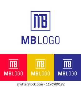 MB logo. M B letter symbol for logotype icon vector