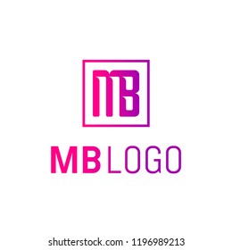 MB logo. M B letter symbol for logotype icon vector