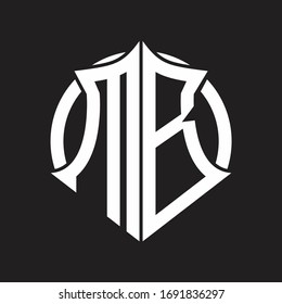 MB Logo-Monogramm mit Emblem und kreisrunder Design-Vorlage