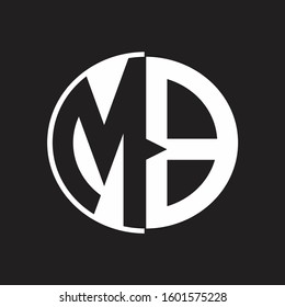 MB Logo monogram with Negative space style design tempate
