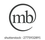 MB logo from two letter with circle shape email sign style. M and B round logotype of business company for brand identity.