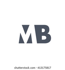 MB Logo. Vector Graphic Branding Letter Element. White Background