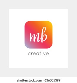 MB logo, vector. Useful as branding, app icon, alphabet combination, clip-art.