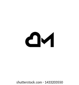 Mb love icon vector logo 