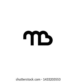 Mb Love Icon Vector Logo 