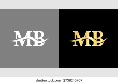 MB Luxurious Logo Design with Fortitude and Grandeur Theme for Trusted Enterprises. Isolated on white background.