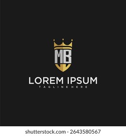 MB luxury letter monogram for crown and shield logo design