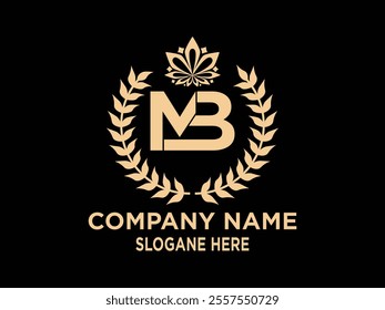 MB Luxury monogram gold logo design