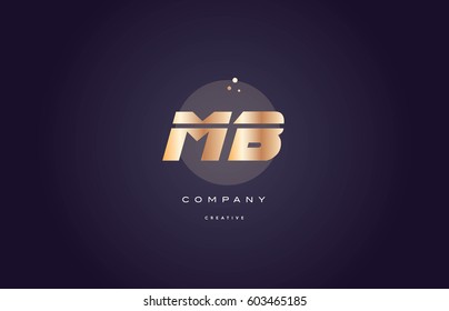 mb m b  gold yellow golden metal metallic bold luxury product modern creative gradient alphabet company logo design vector icon template