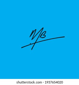 MB m b Initial handwriting creative fashion elegant design logo Sign Symbol template vector icon