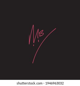 MB m b Initiale Handschrift kreative Mode elegantes Design Logo Zeichen Symbol Vorlage Vektorsymbol