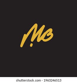 MB m b Initial handwriting creative fashion elegant design logo Sign Symbol template vector icon