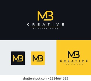 MB or M and B Letter Logo Design . Creative Modern Letters Vector Icon Logo Illustration.