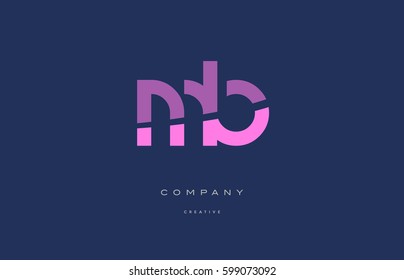 mb m b  pink blue pastel modern abstract alphabet company logo design vector icon template 