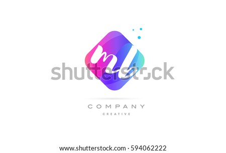 mb m b  pink blue rhombus abstract 3d alphabet company letter text logo hand writting written design vector icon template 