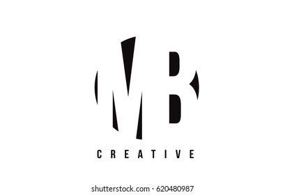 MB M B White Letter Logo Design with Circle Background Vector Illustration Template.