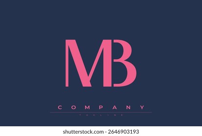 MB Modern Initials Logo Design. Branding logo with stylized initials showcasing bold design and modern aesthetic. Ideal for professional business branding or creative projects focusing on minimalistic