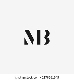 Mb Monogram Fashion Logo Stencil Style Stock Vector (Royalty Free ...