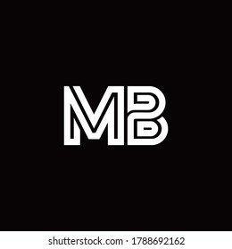 MB monogram logo with abstract line design template