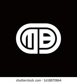 MB monogram logo with an oval style on a black background	