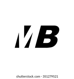 MB negative space letter logo
