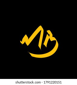 mB Signature initial logo template vector