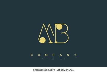 MB Typography Logo Design. Stylish monogram design depiction featuring the letters M and B combined in an artistic signature style, delivering a unique and creative visual representation.