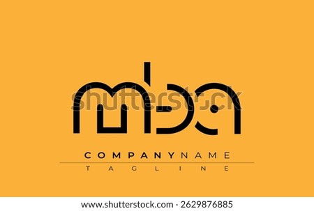 MBA abstract letter design. Modern Business Logo Design With Abstract Typography and Contemporary Style