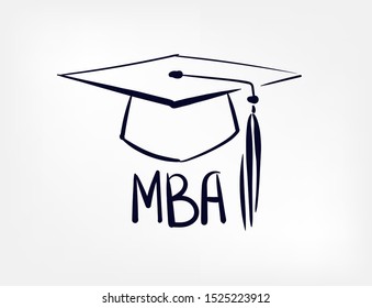 mba concept line art  sketch doodle isolated