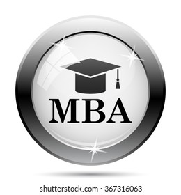 MBA icon. Internet button on white background. EPS10 vector.