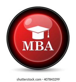 MBA icon. Internet button on white background. EPS10 vector