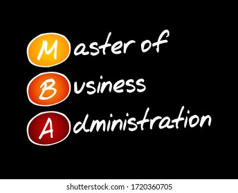 MBA - Acrónimo de Administración de Empresas, fondo de concepto de negocios