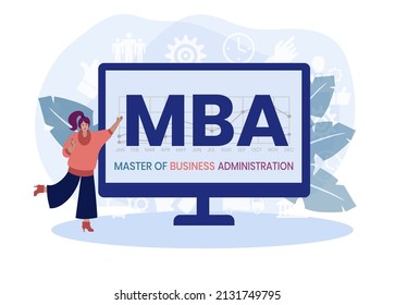 MBA - Master of Business Administration acronym, business concept background