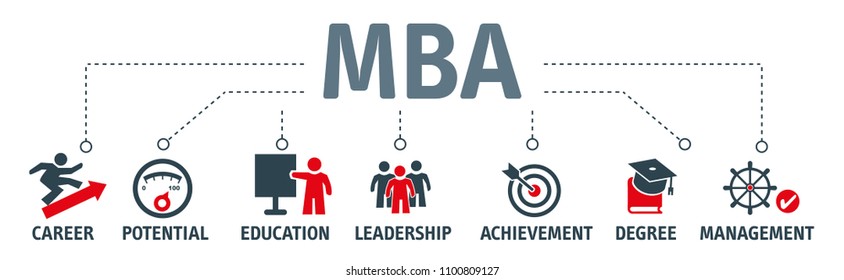 MBA - Master of Business Administration vector illustration concept with icons