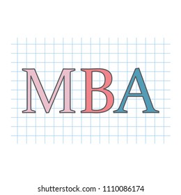 MBA (Master of Business Administration) written on checkered paper