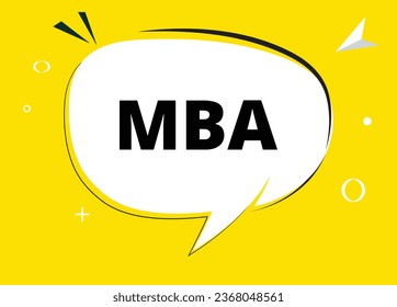 MBA speech bubble text. Hi There on bright color for Sticker, Banner and Poster. vector illustration.