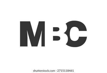 Diseño del logotipo de MBC. Letra inicial M B C estilo de letra en negrita para startups tecnológicas, consultoría, marca corporativa. Nombre creativo de la empresa, titulares de la tipografía, identidad, logotipo de moda. Ilustración vectorial.