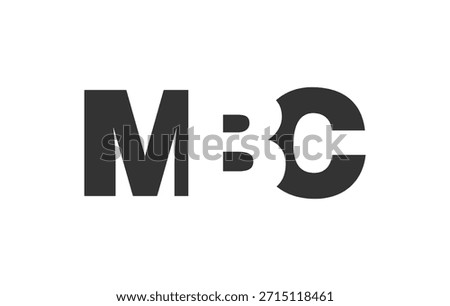 MBC logo design. Initial letter M B C bold font style for tech startups, consulting, corporate branding. Creative company name, headlines typography identity, trendy logotype. Vector illustration.