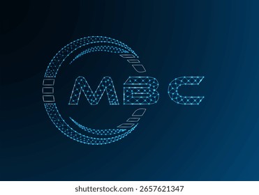 MBC low poly letter logo vector design. MBC lower poly logo design. Low poly logo.
