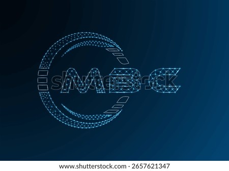 MBC low poly letter logo vector design. MBC lower poly logo design. Low poly logo.