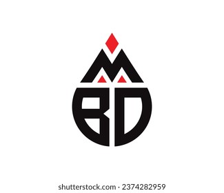 MBD letter water drop shape logo design. MBD drop logo simple design.