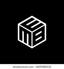 MBE letter logo design with black background in illustrator, cube logo, vector logo, modern alphabet font overlap style. calligraphy designs for logo, Poster, Invitation, etc.