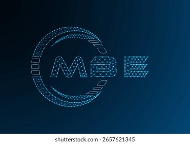 Diseño de Vector de logotipo de letra polivinílica baja MBE. Diseño de logotipo de poliéster inferior MBE. Logotipo de poliéster bajo.