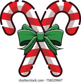 mbe style candy cane with ribbon  vector icon 