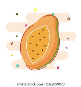 MBE style vector illustration of chopped papaya