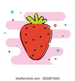 Ilustración vectorial del estilo MBE de fresa
