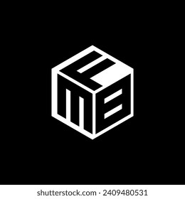 Diseño de logotipo de letras MBF con fondo negro en ilustrador, logotipo de cubo, logotipo vectorial, estilo moderno de superposición de tipos de letra del alfabeto. diseños de caligrafía para logotipo, afiche, invitación, etc.