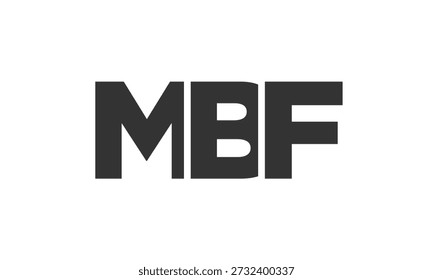 MBF logo design template with strong and modern bold text. Initial based vector logotype featuring simple and minimal typography. Trendy company identity ideal for businesses brand presence.